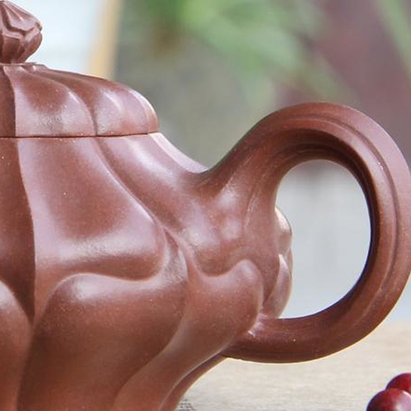 宜兴紫砂壶 | 小合菱壶_泥料：紫泥_容量：200cc