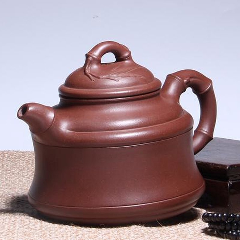 宜兴紫砂壶 | 竹鼎_泥料：紫泥_容量：380cc