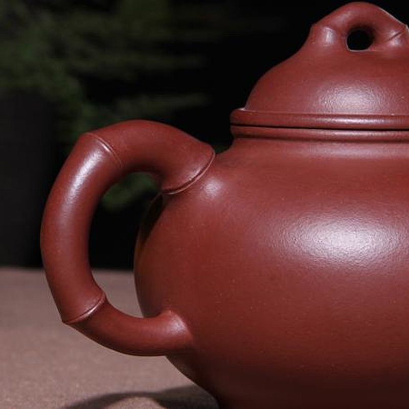 宜兴紫砂壶 | 竹福_泥料：紫泥_容量：330cc