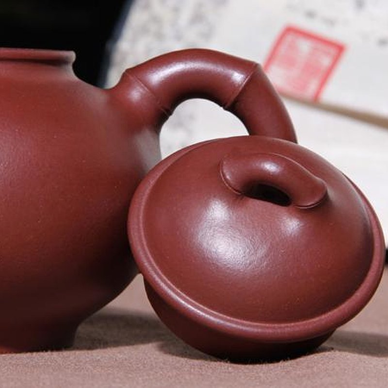 宜兴紫砂壶 | 竹福_泥料：紫泥_容量：330cc