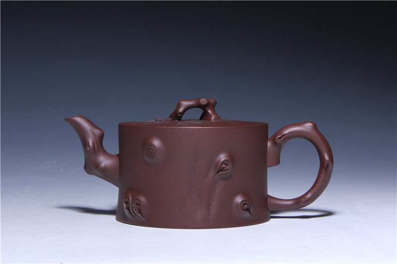 宜兴紫砂壶 | 松桩_泥料：老紫泥_容量：330cc