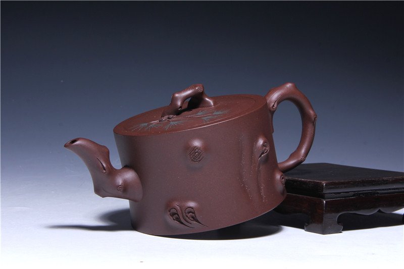 宜兴紫砂壶 | 松桩_泥料：老紫泥_容量：330cc