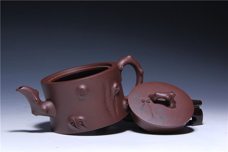 宜兴紫砂壶 | 松桩_泥料：老紫泥_容量：330cc