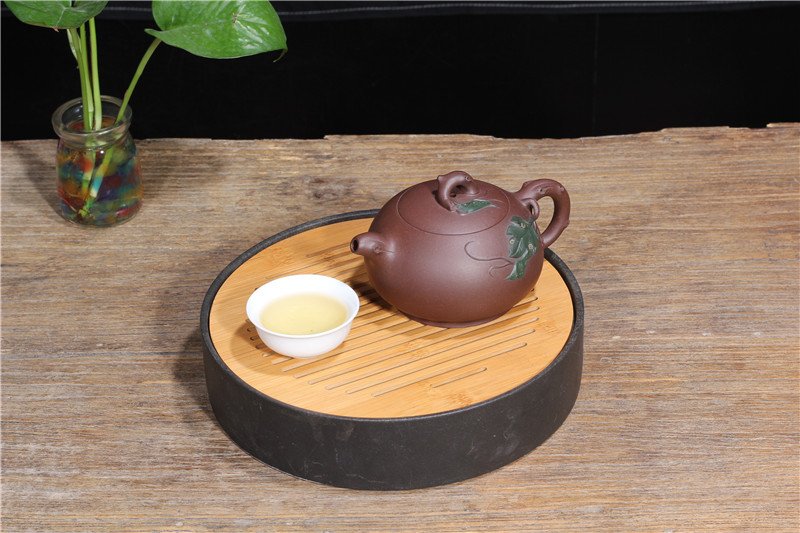 宜兴紫砂壶 | 春意_泥料：老紫泥_容量：300cc