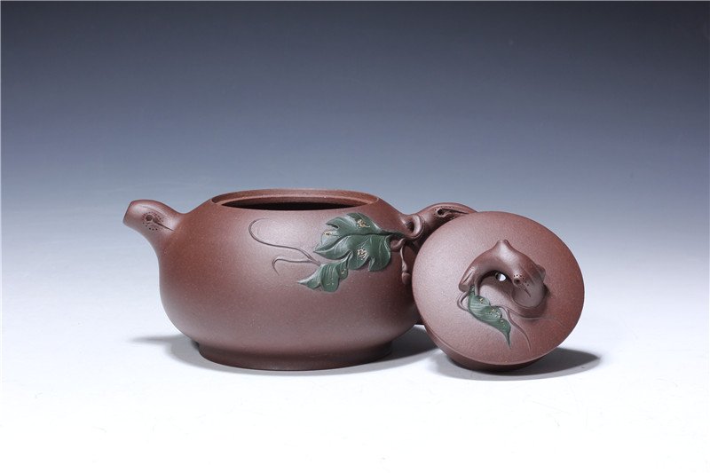 宜兴紫砂壶 | 春意_泥料：老紫泥_容量：300cc