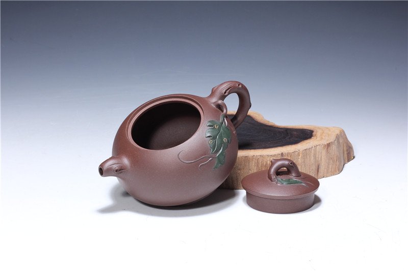 宜兴紫砂壶 | 春意_泥料：老紫泥_容量：300cc