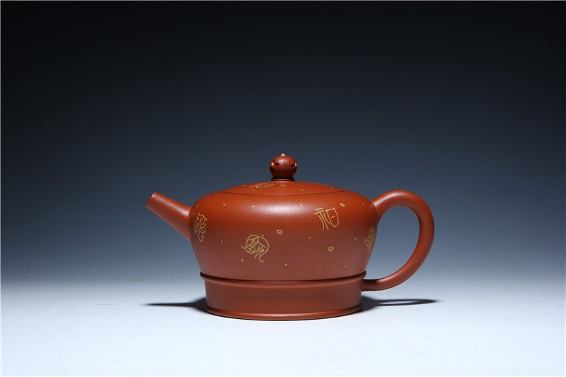 宜兴紫砂壶 | 僧帽_泥料：朱泥_容量：350cc