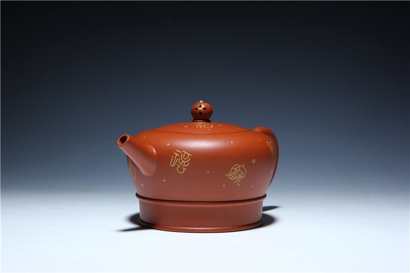 宜兴紫砂壶 | 僧帽_泥料：朱泥_容量：350cc