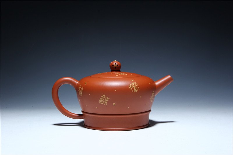 宜兴紫砂壶 | 僧帽_泥料：朱泥_容量：350cc