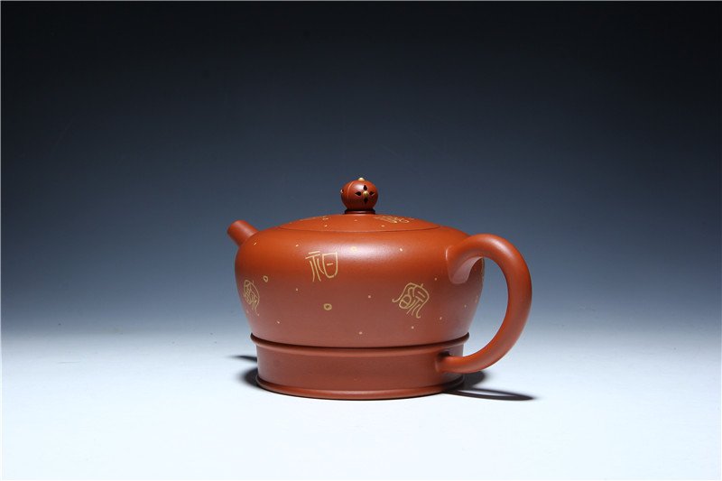 宜兴紫砂壶 | 僧帽_泥料：朱泥_容量：350cc