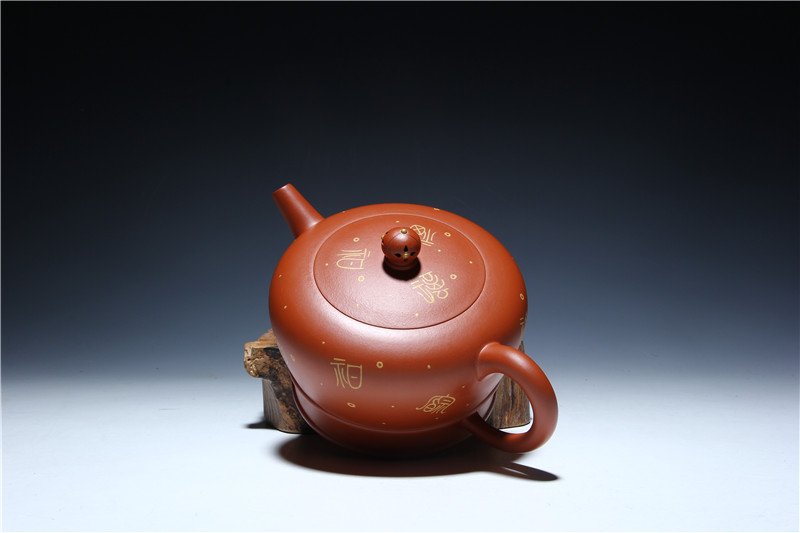 宜兴紫砂壶 | 僧帽_泥料：朱泥_容量：350cc