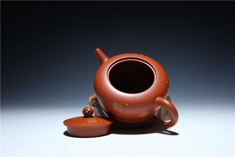 宜兴紫砂壶 | 僧帽_泥料：朱泥_容量：350cc