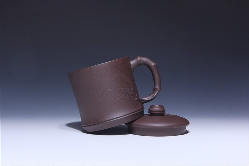 宜兴紫砂杯 | 雅竹杯，君子竹杯_泥料：紫泥_容量：600cc，520cc