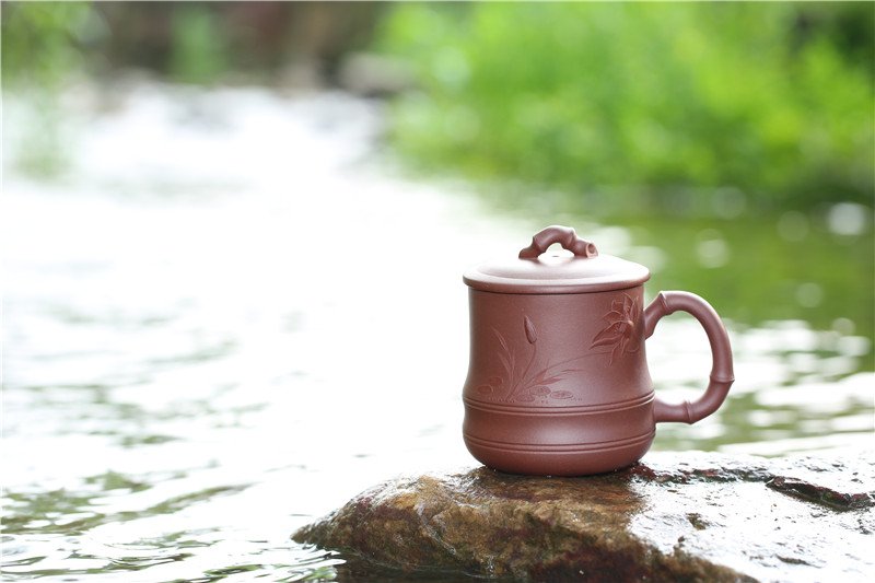 宜兴紫砂杯 | 夏趣_泥料_容量：400cc