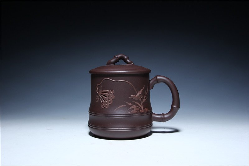 宜兴紫砂杯 | 春意杯_泥料：紫泥_容量：530cc