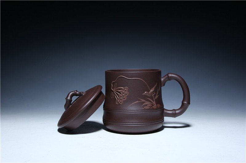 宜兴紫砂杯 | 春意杯_泥料：紫泥_容量：530cc