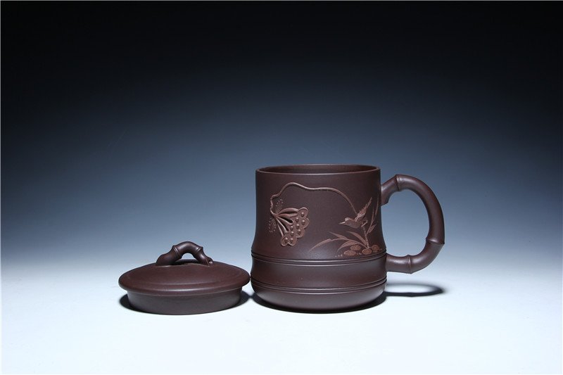 宜兴紫砂杯 | 春意杯_泥料：紫泥_容量：530cc