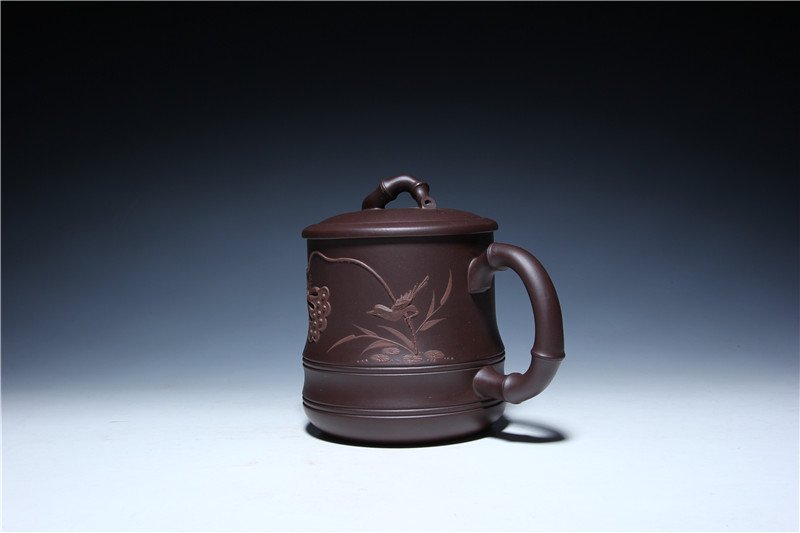 宜兴紫砂杯 | 春意杯_泥料：紫泥_容量：530cc