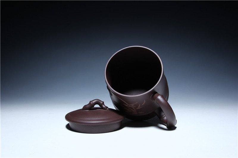 宜兴紫砂杯 | 春意杯_泥料：紫泥_容量：530cc