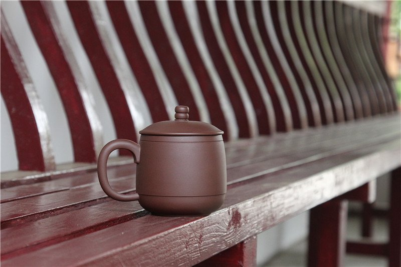 宜兴紫砂杯 | 立帽杯_泥料：紫泥_容量：360cc