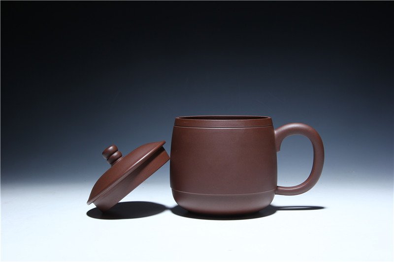 宜兴紫砂杯 | 立帽杯_泥料：紫泥_容量：360cc