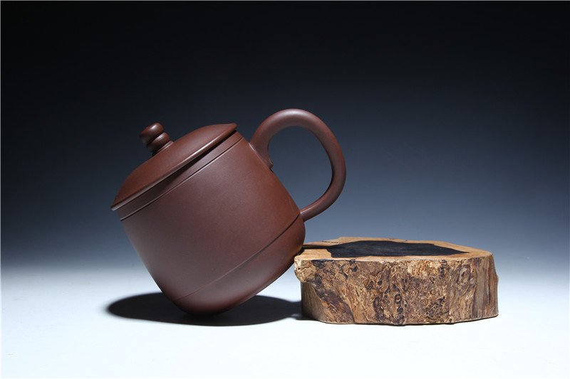 宜兴紫砂杯 | 立帽杯_泥料：紫泥_容量：360cc