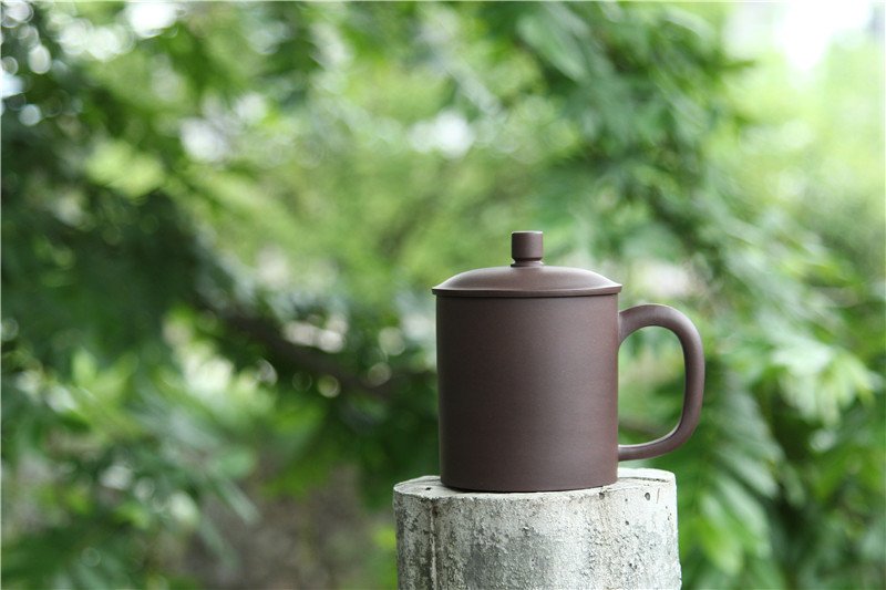 宜兴紫砂杯 | 君子盖杯_泥料：紫泥_容量：500cc