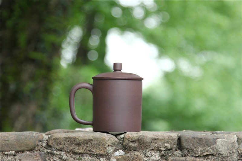 宜兴紫砂杯 | 君子盖杯_泥料：紫泥_容量：500cc