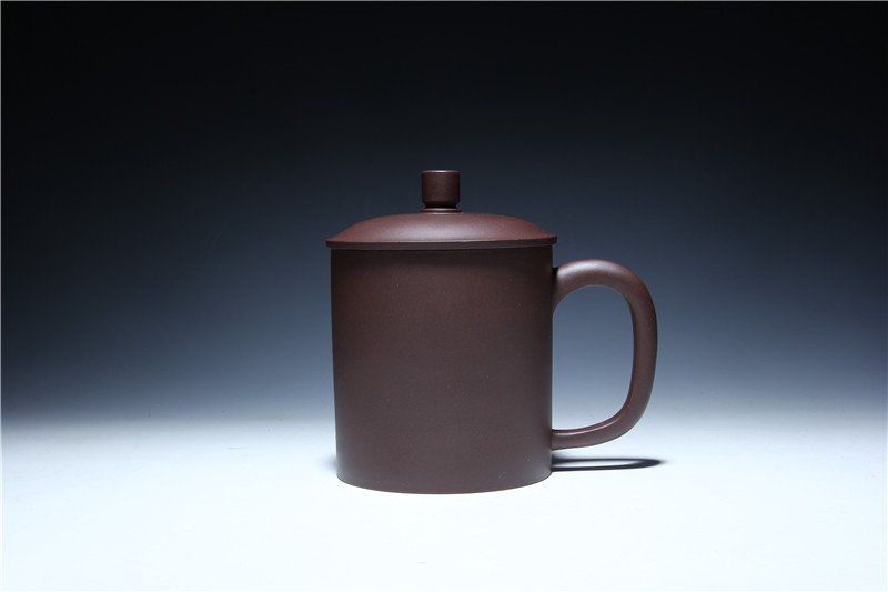 宜兴紫砂杯 | 君子盖杯_泥料：紫泥_容量：500cc