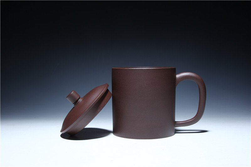 宜兴紫砂杯 | 君子盖杯_泥料：紫泥_容量：500cc