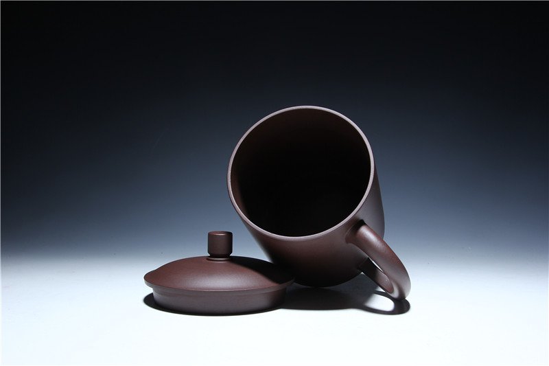 宜兴紫砂杯 | 君子盖杯_泥料：紫泥_容量：500cc