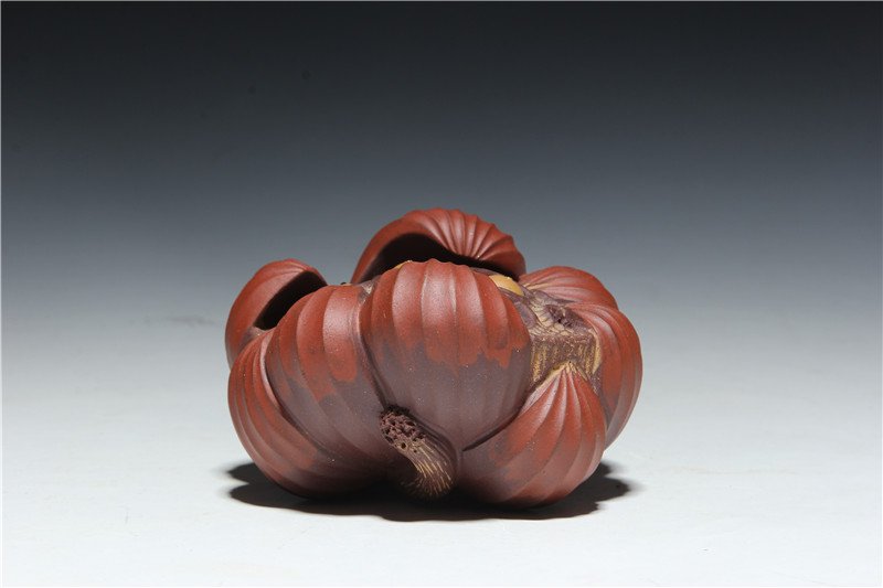 宜兴紫砂雕塑 | 连生贵子_泥料：紫泥，段泥