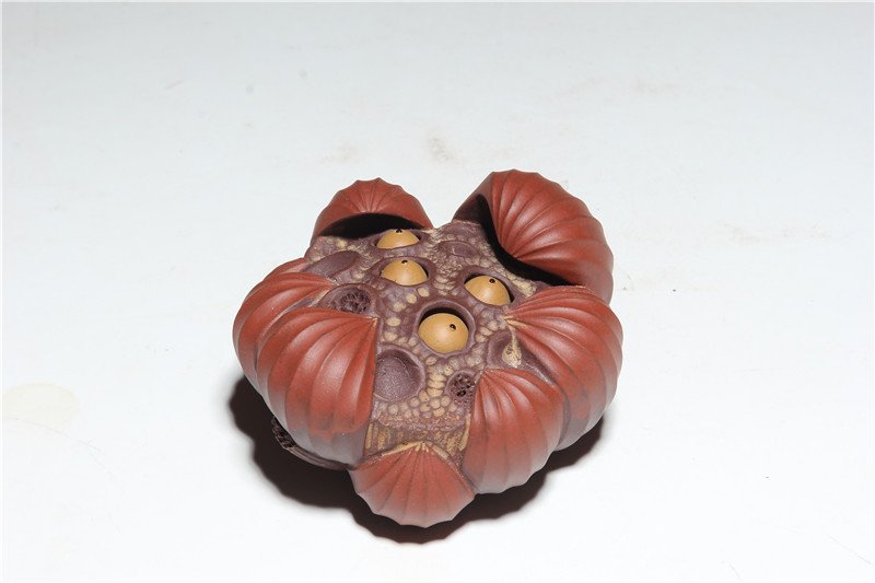 宜兴紫砂雕塑 | 连生贵子_泥料：紫泥，段泥