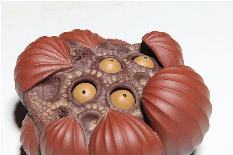 宜兴紫砂雕塑 | 连生贵子_泥料：紫泥，段泥