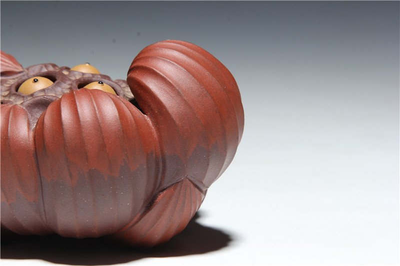 宜兴紫砂雕塑 | 连生贵子_泥料：紫泥，段泥