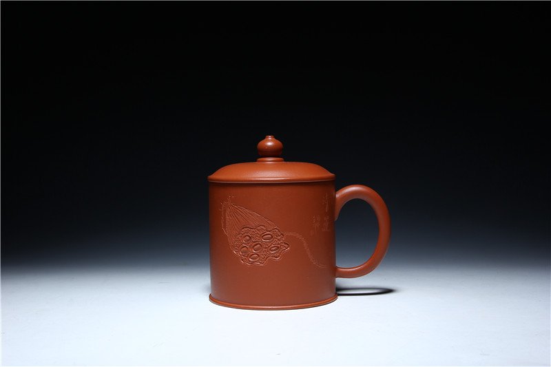宜兴紫砂杯 | 紫砂盖杯_泥料：朱泥_容量：520cc