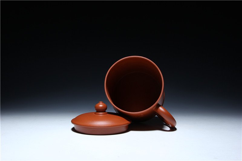 宜兴紫砂杯 | 紫砂盖杯_泥料：朱泥_容量：520cc