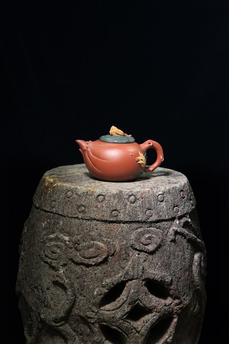 宜兴紫砂壶 | 佛手_泥料：红清水泥，绿泥，段泥_容量：430cc