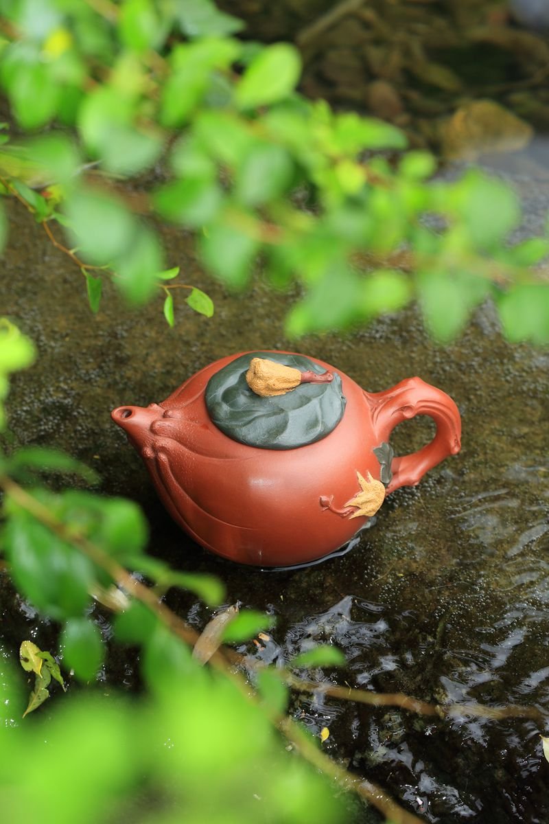 宜兴紫砂壶 | 佛手_泥料：红清水泥，绿泥，段泥_容量：430cc