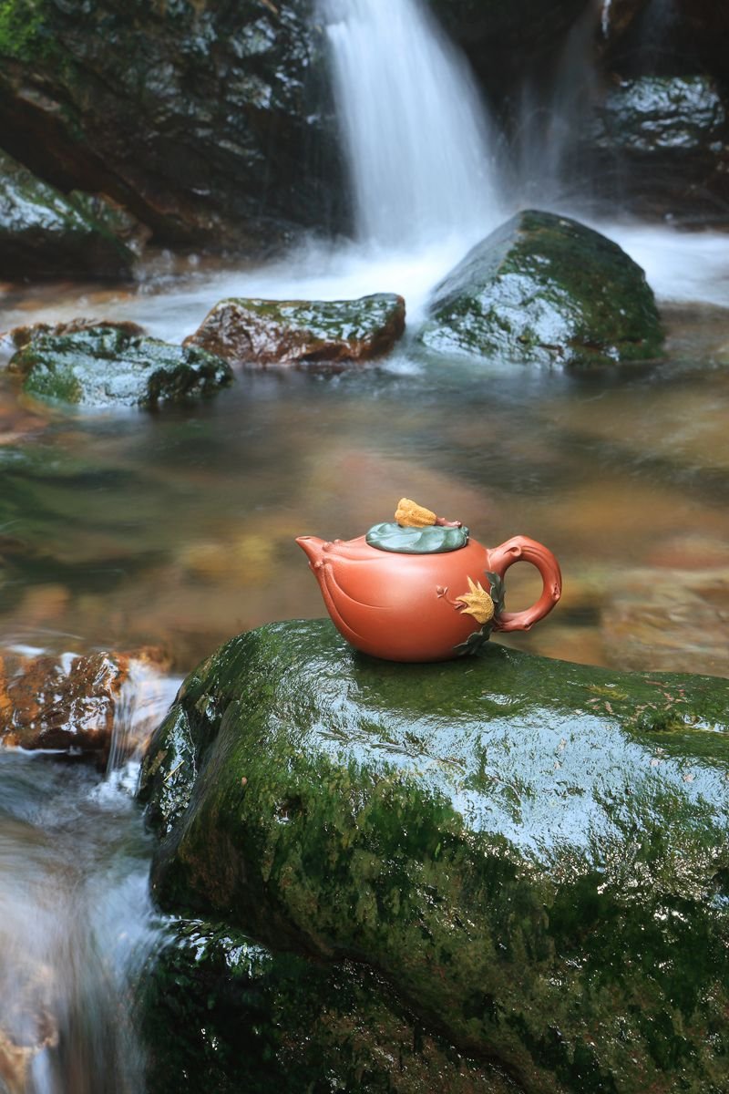 宜兴紫砂壶 | 佛手_泥料：红清水泥，绿泥，段泥_容量：430cc