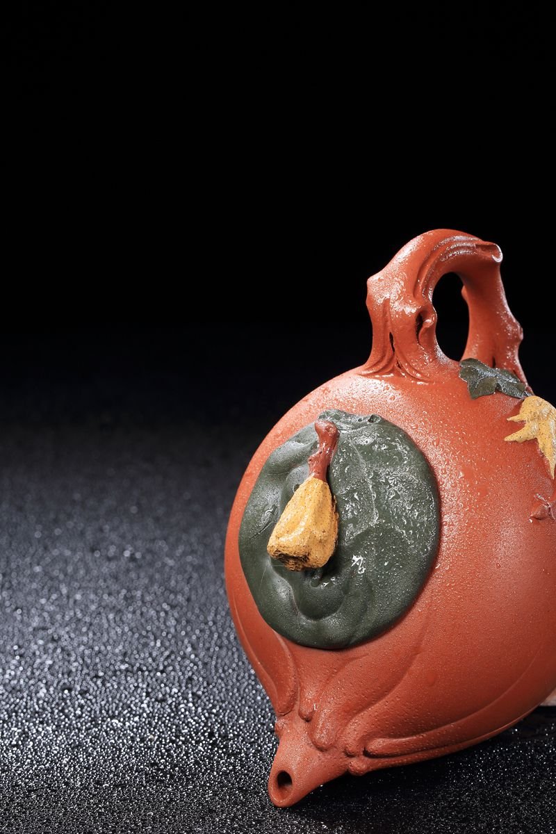 宜兴紫砂壶 | 佛手_泥料：红清水泥，绿泥，段泥_容量：430cc