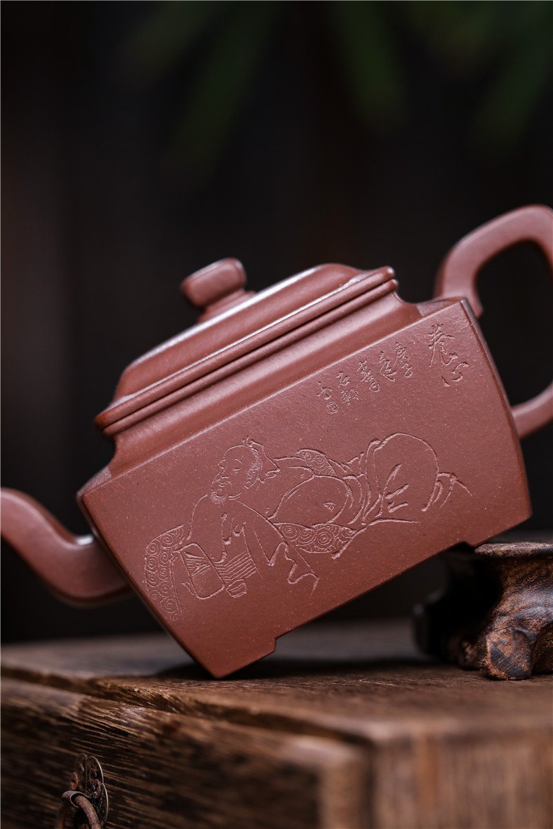 宜兴紫砂壶 | 君方_泥料：紫泥_容量：220cc