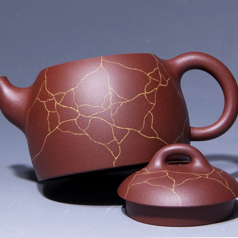 宜兴紫砂壶 | 秦权_泥料：紫泥_容量：260cc
