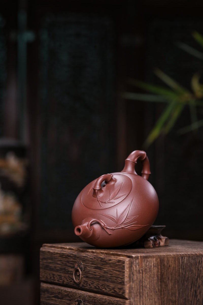 宜兴紫砂壶 I 丰竹壶_泥料：紫泥_容量：360cc