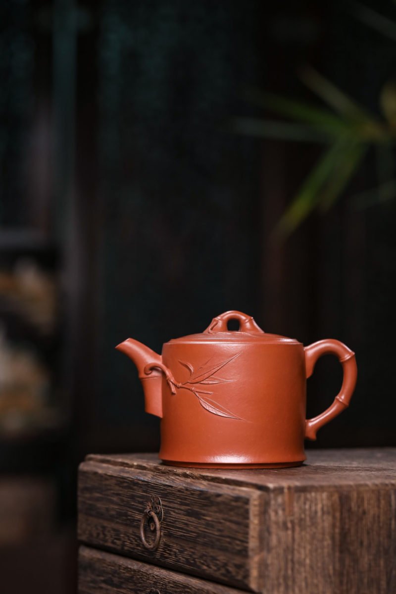 宜兴紫砂壶 I 劲竹_泥料：朱泥_容量：210cc