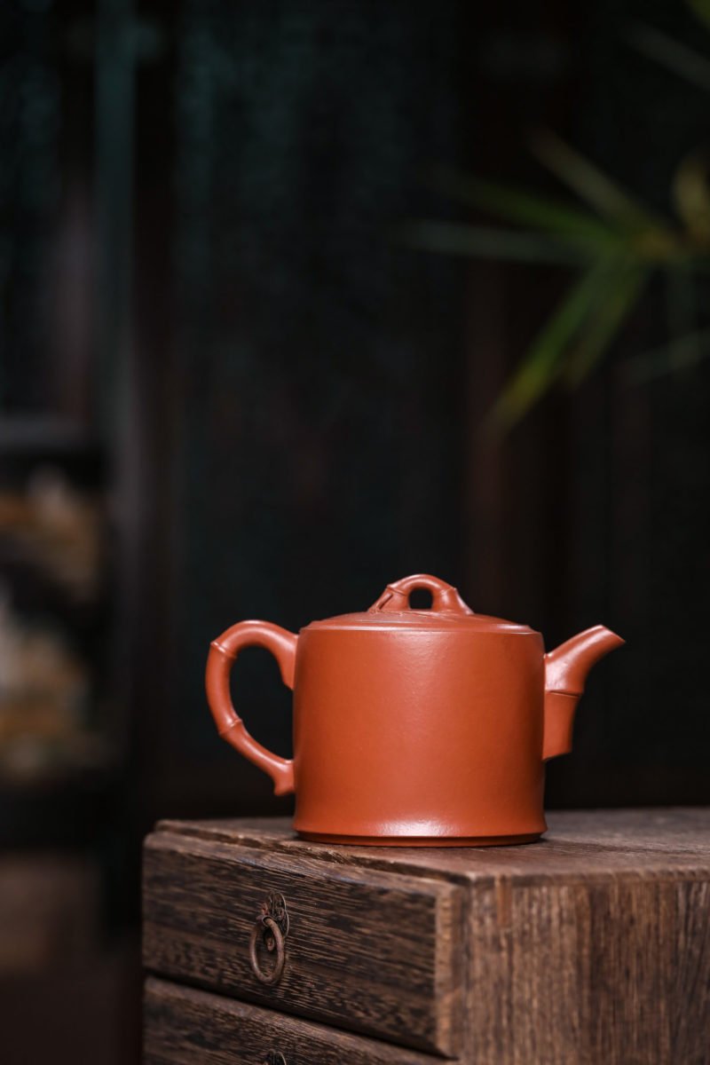 宜兴紫砂壶 I 劲竹_泥料：朱泥_容量：210cc