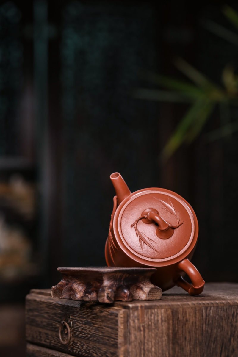 宜兴紫砂壶 I 劲竹_泥料：朱泥_容量：210cc