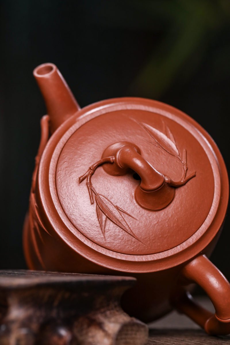 宜兴紫砂壶 I 劲竹_泥料：朱泥_容量：210cc