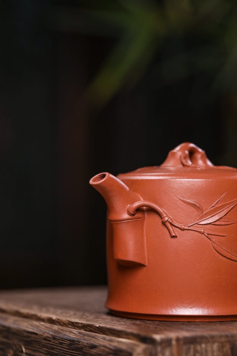 宜兴紫砂壶 I 劲竹_泥料：朱泥_容量：210cc