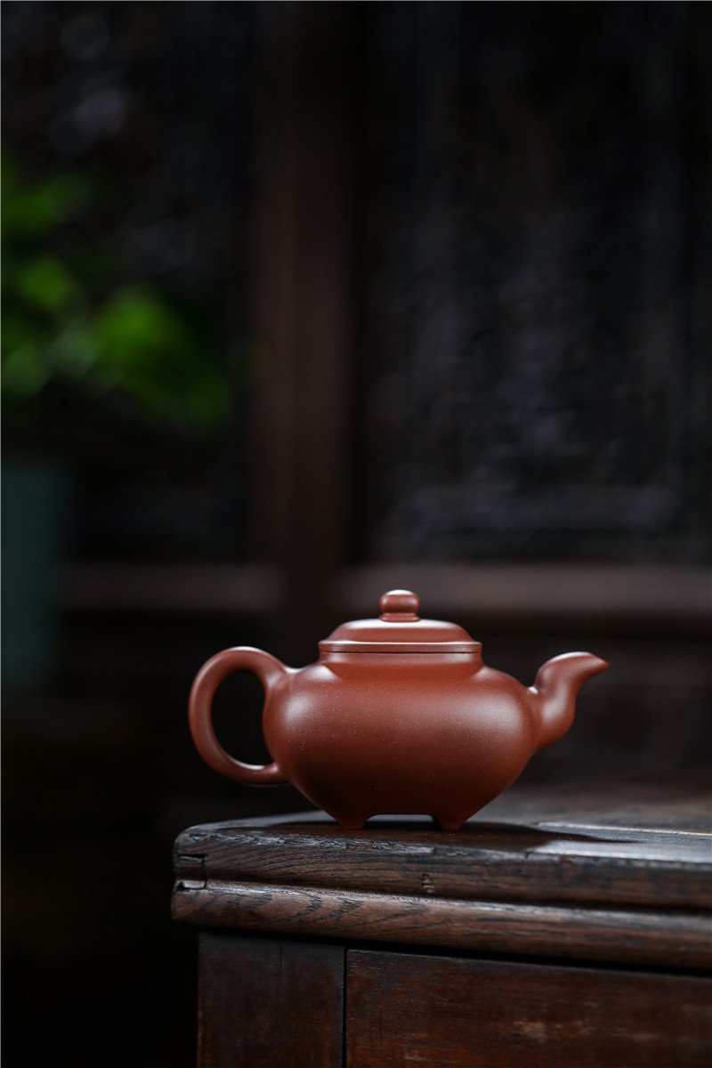 宜兴紫砂壶 I 四方传炉_泥料：紫泥_容量：260cc